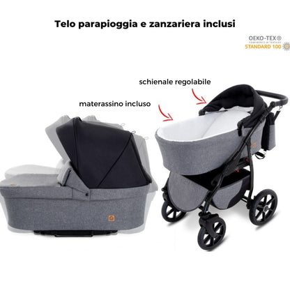 TRIOFLEX 3 in 1 : Passeggino - Ovetto - Navicella